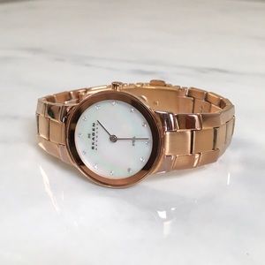Skagen Rose Gold Plated Steel Classic Links Watch